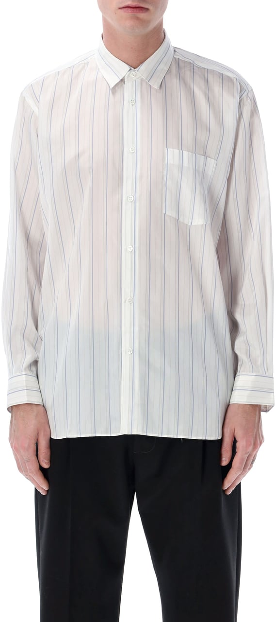 Comme des Garçons Comme Des Garçons Shirt striped cupro shirt Wit
