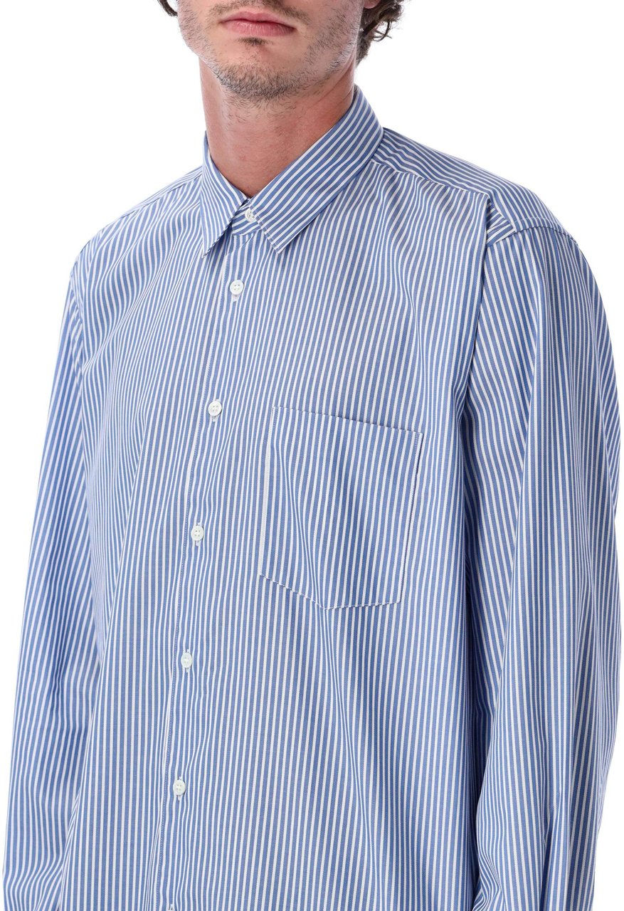 Comme des Garçons Stripes Shirt Blu Blauw