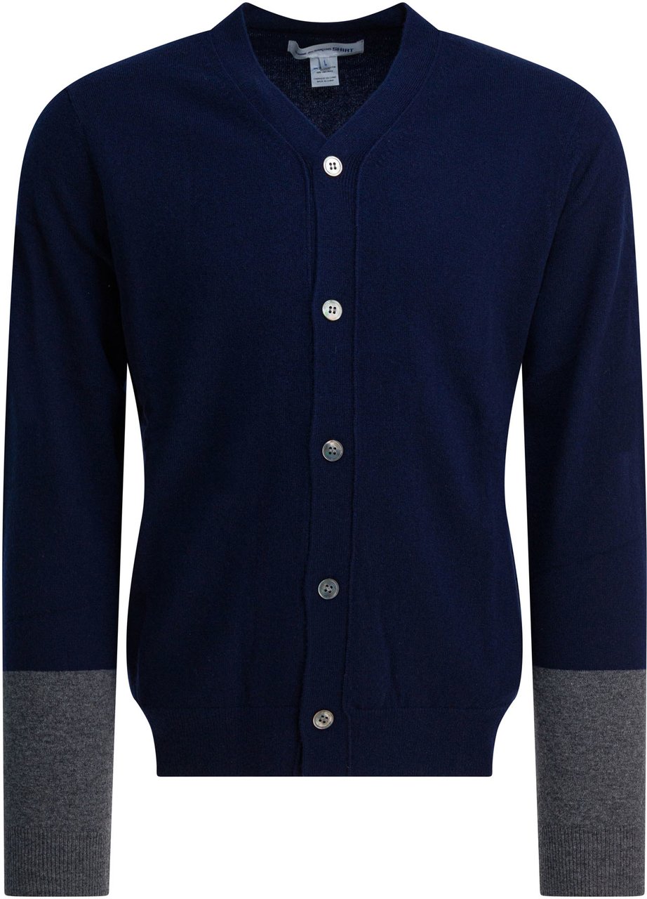 Comme des Garçons V-neck cardigan Blauw