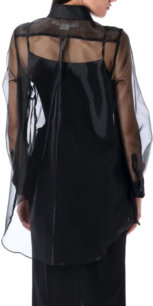 Comme des Garçons Organza Poly Shirt Nero Zwart