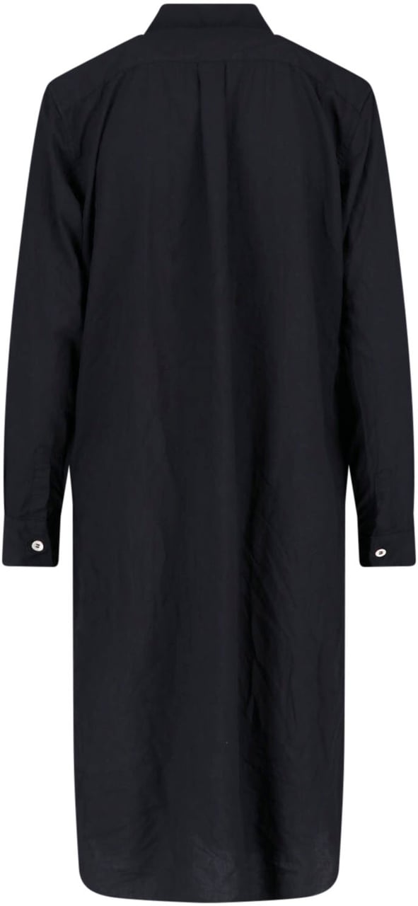 Comme des Garçons Black Textured Panel Midi Dress Zwart