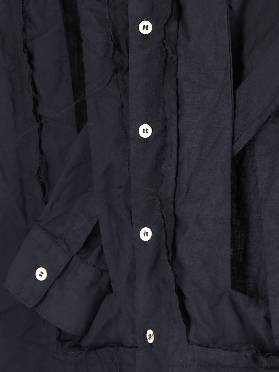 Comme des Garçons Black Textured Panel Midi Dress Zwart