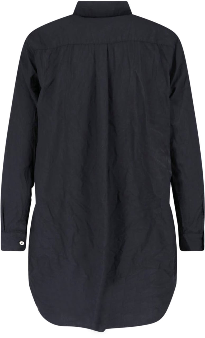 Comme des Garçons Black Ruffle Detail Button-Down Shirt Zwart