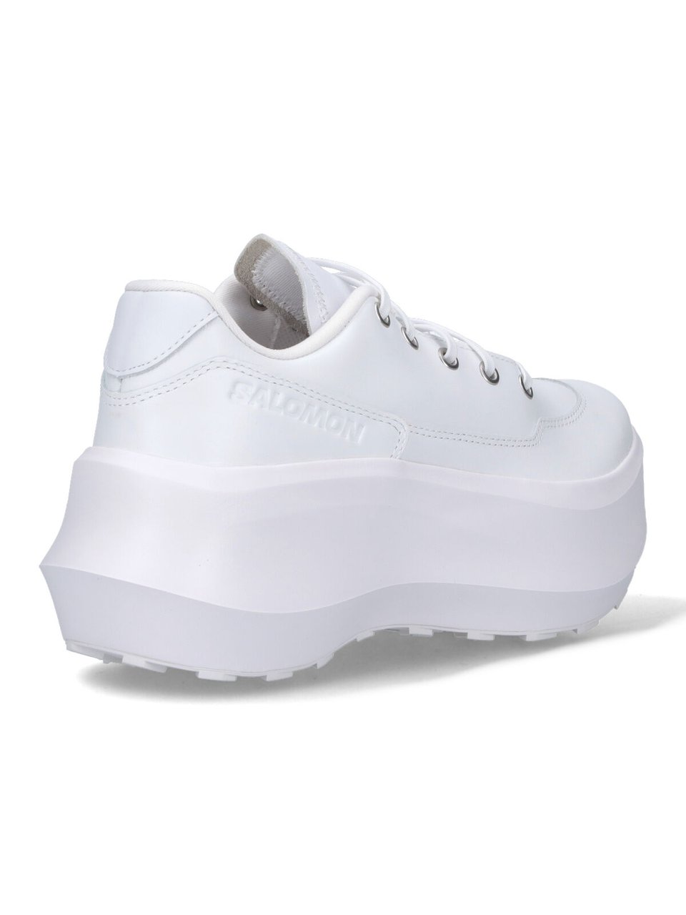 Comme des Garçons Round Toe White Calf Leather Sneakers Wit