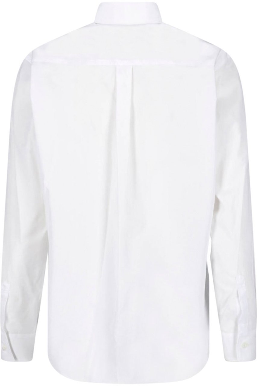 Comme des Garçons White Lace Applique Pocket Cotton Shirt Wit