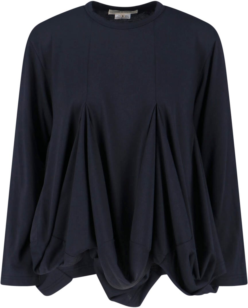 Comme des Garçons Black Pleated Textured Fabric Top Zwart