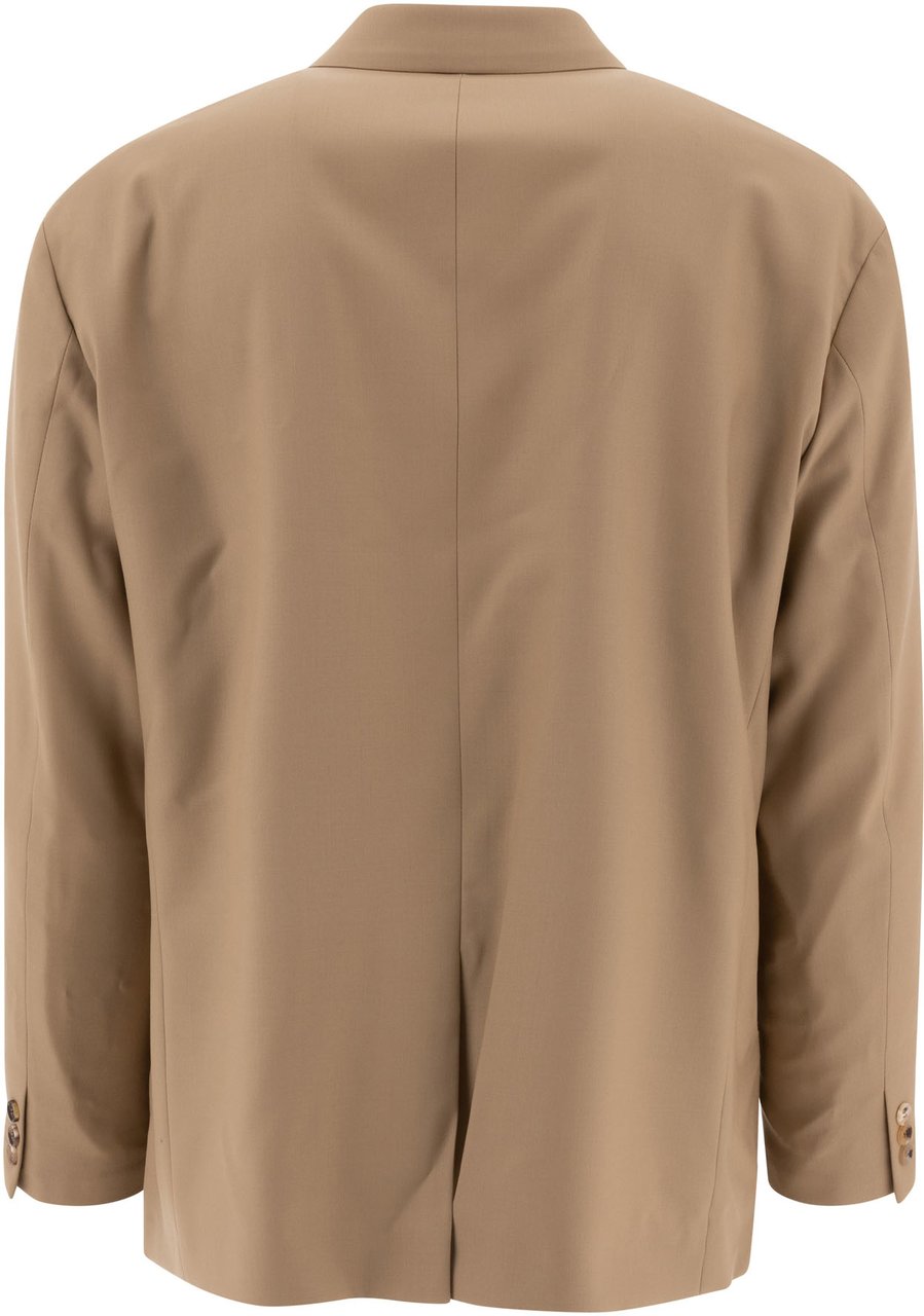 Comme des Garçons Single-breasted oversized blazer Beige