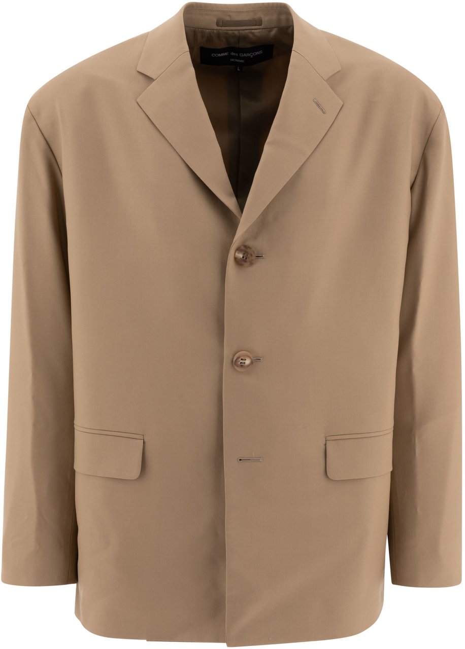 Comme des Garçons Single-breasted oversized blazer Beige