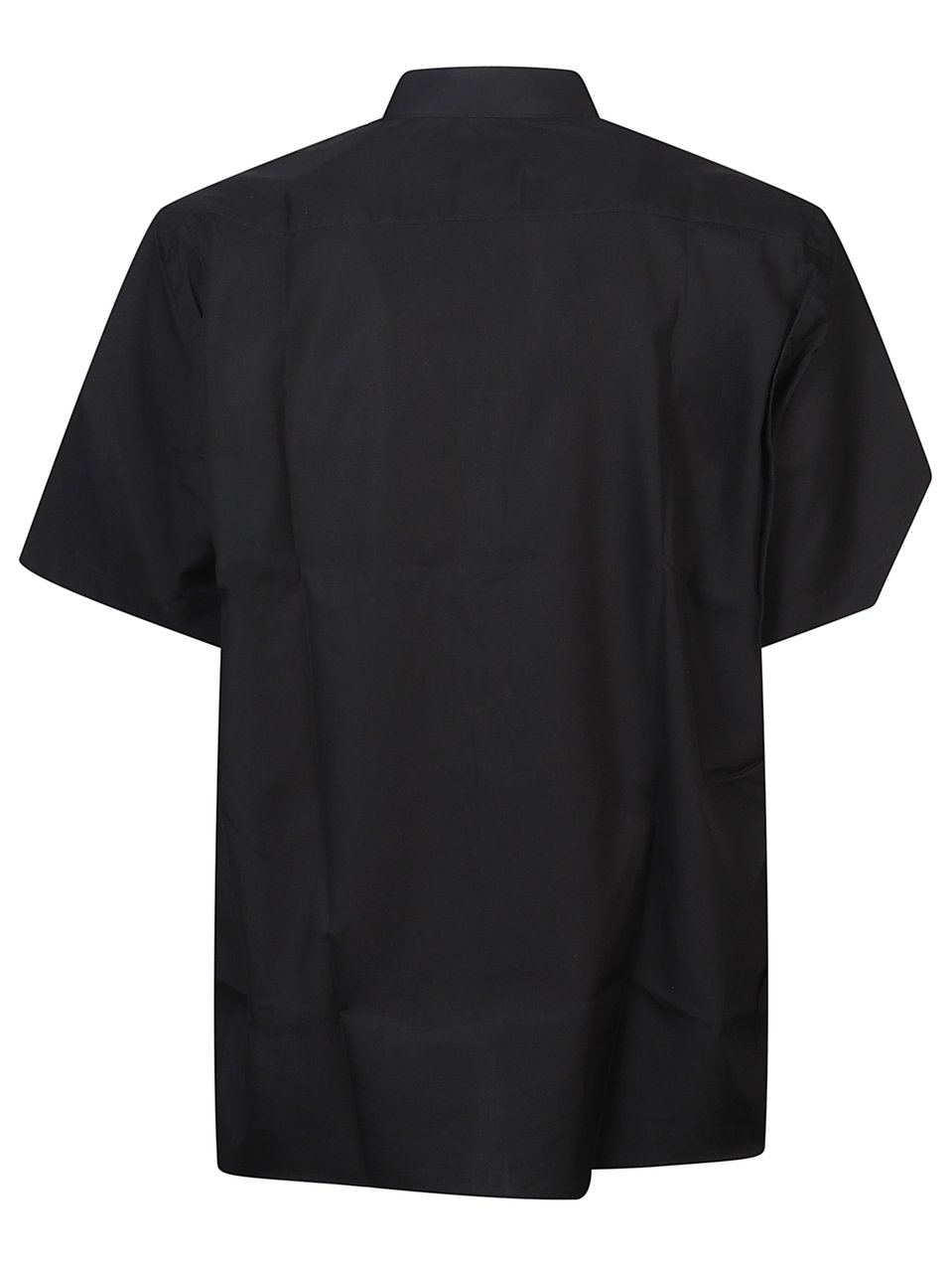 Comme des Garçons Short-Sleeved Boxy Embroidered Logo Shirt Zwart