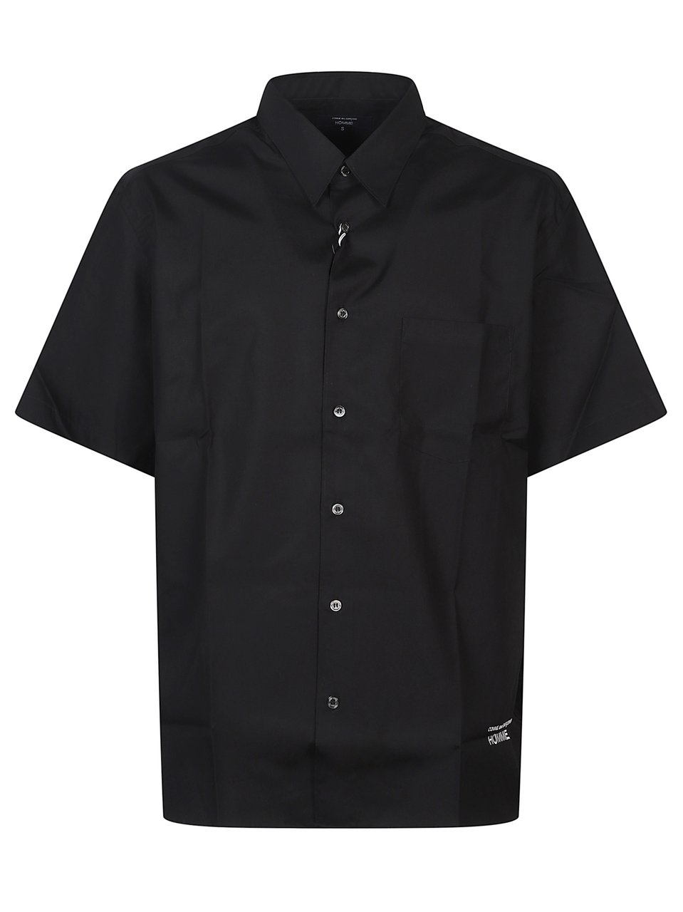 Comme des Garçons Short-Sleeved Boxy Embroidered Logo Shirt Zwart