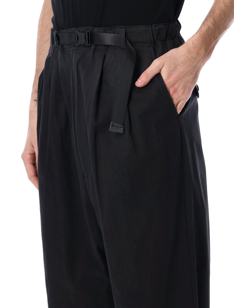 Comme des Garçons Wide Leg Utility Cotton Pants Zwart