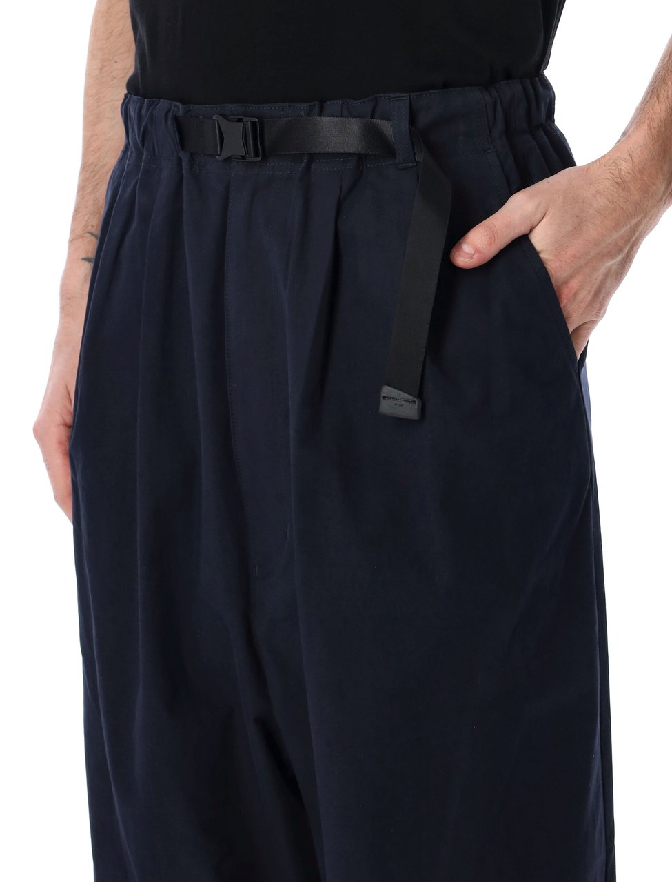 Comme des Garçons Cotton Chino Trousers Adjustable Belt Zwart