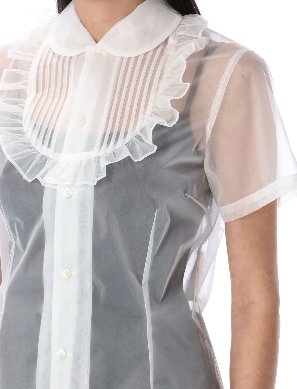 Comme des Garçons Tulle Shirt Plastron Bianco Wit