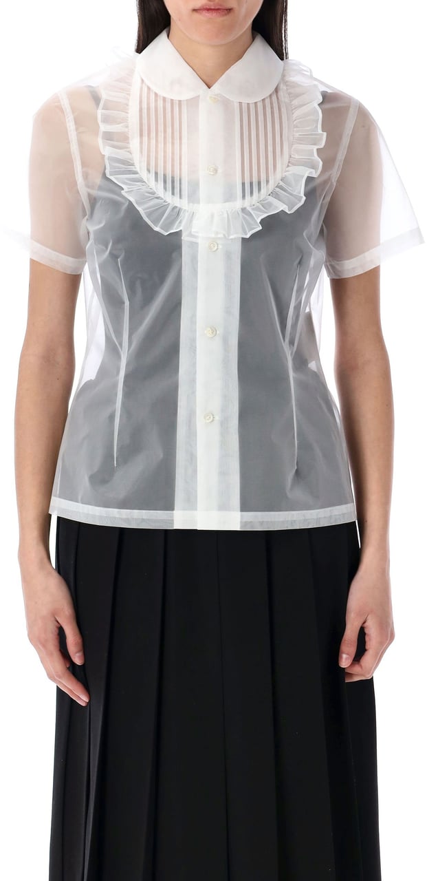 Comme des Garçons Tulle Shirt Plastron Bianco Wit
