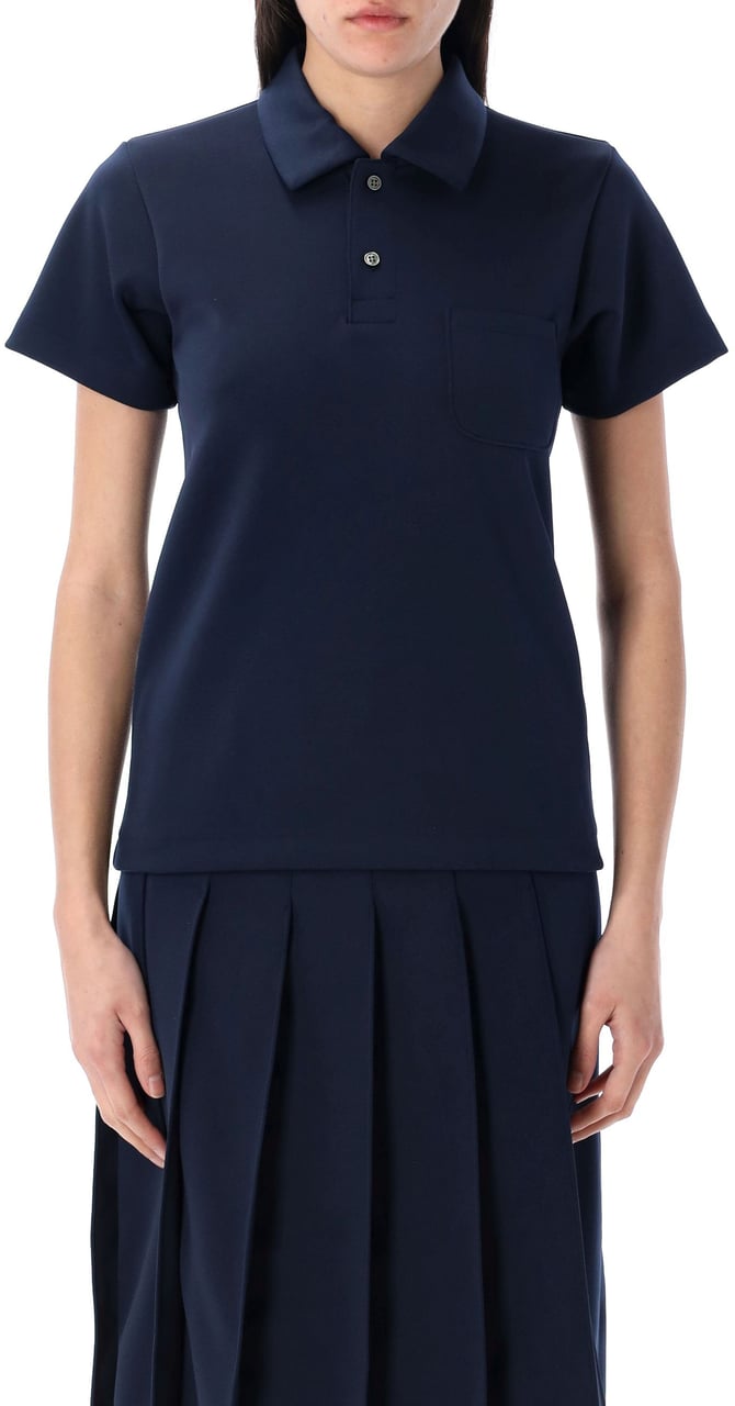 Comme des Garçons Polo Scuba Blu Blauw