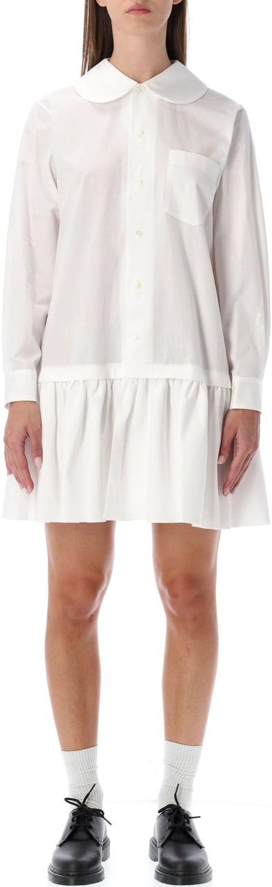 Comme des Garçons Popeline Dress Bianco Wit