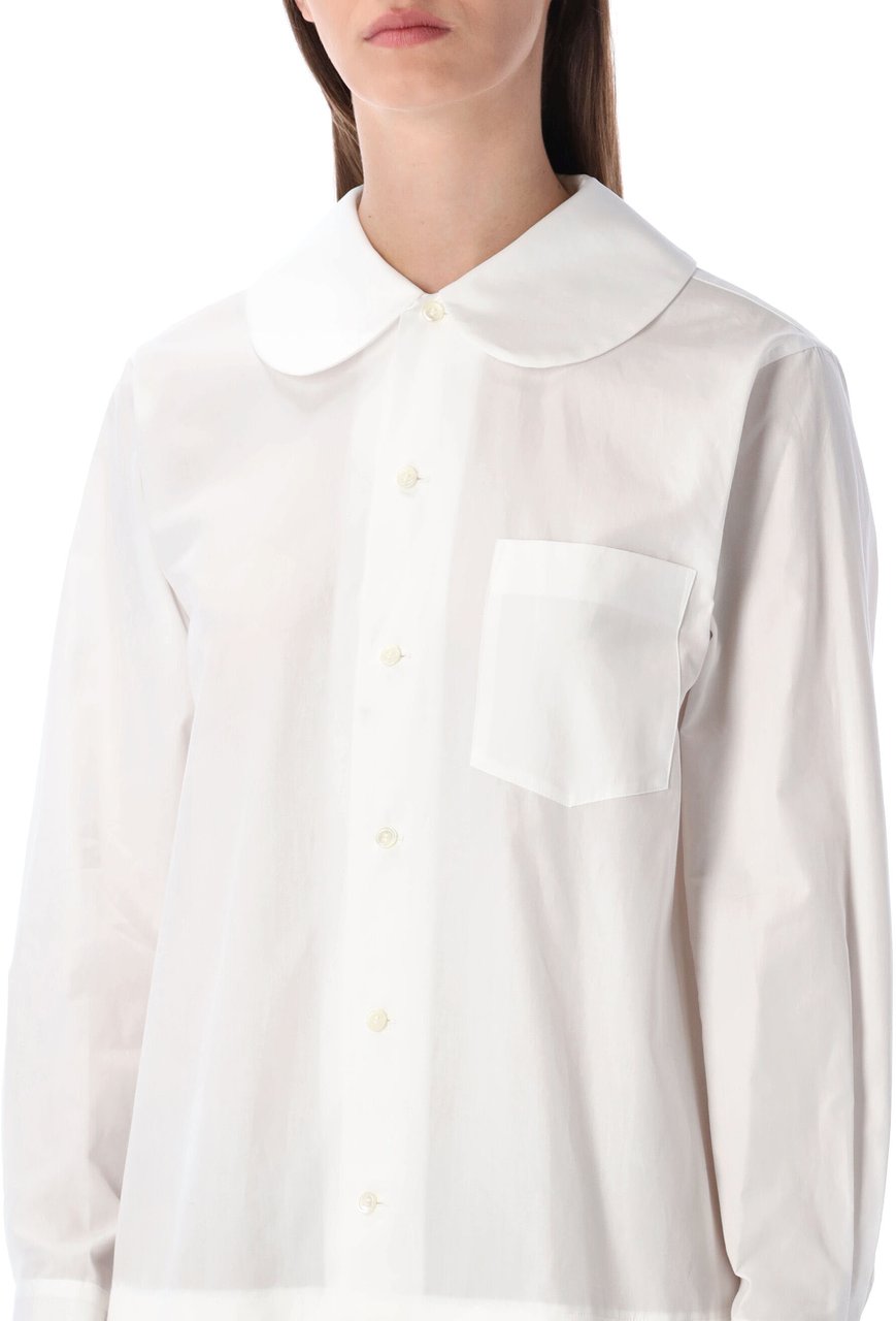 Comme des Garçons Popeline Dress Bianco Wit