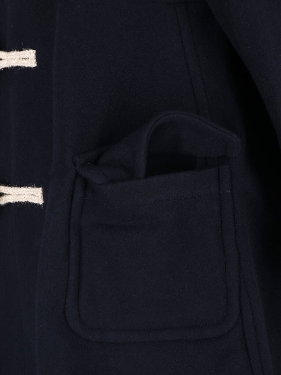 Comme des Garçons Black Toggle Hooded Duffle Jacket Zwart