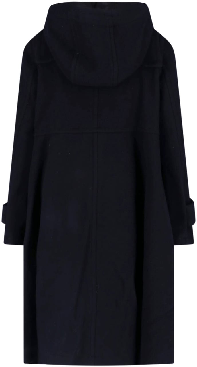 Comme des Garçons Black Toggle Hooded Duffle Jacket Zwart