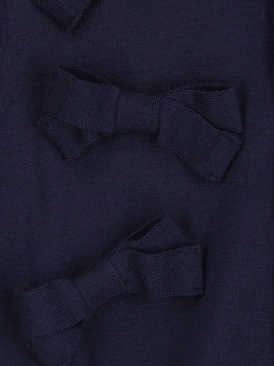 Comme des Garçons Navy Bow Detail Button-Down Cropped Sweater Blauw