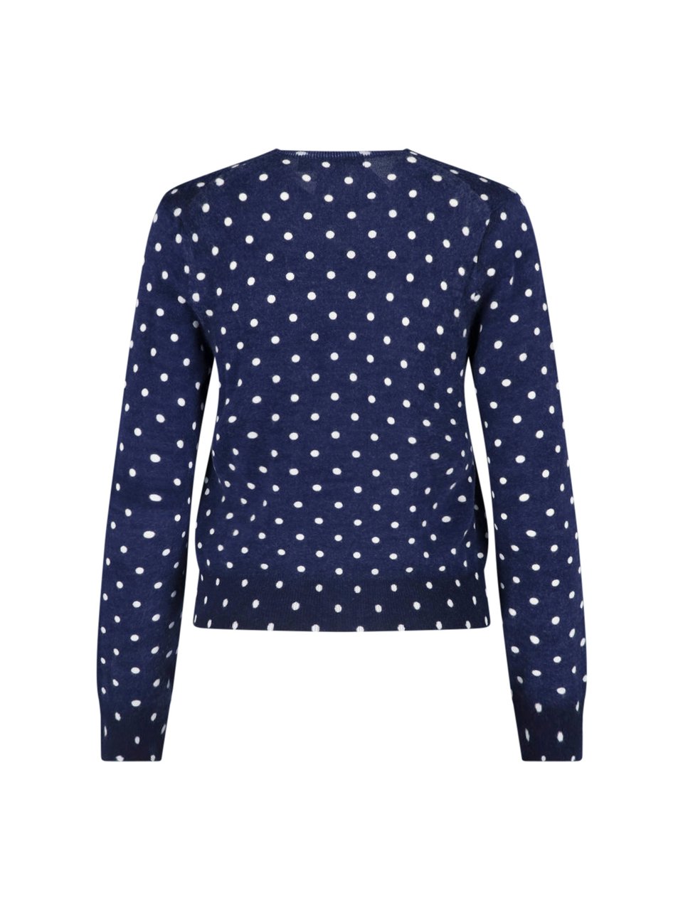 Comme des Garçons Navy Polka Dot Button-Down Cropped Sweater Blauw