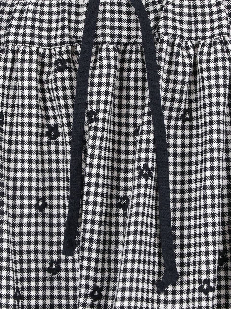 Comme des Garçons Black/White Gingham Floral Mini Skirt Zwart