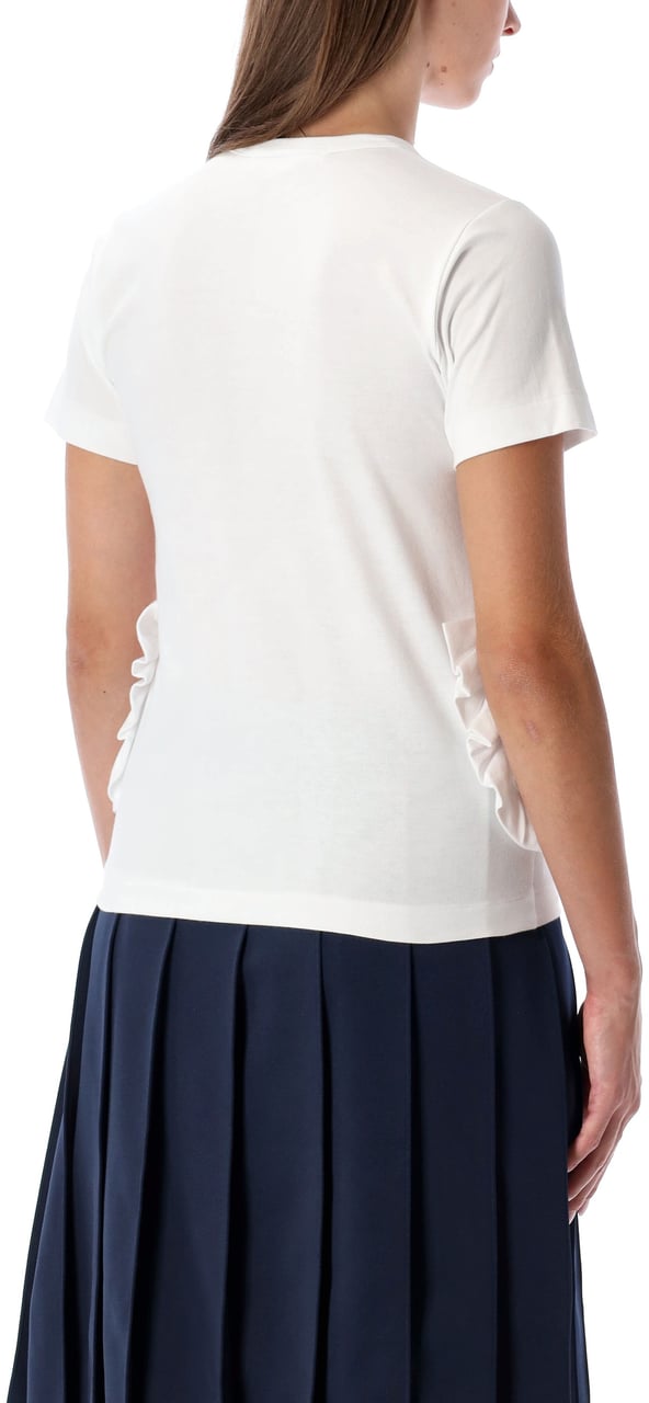 Comme des Garçons Tshirt Pocket Ruffle Bianco Wit