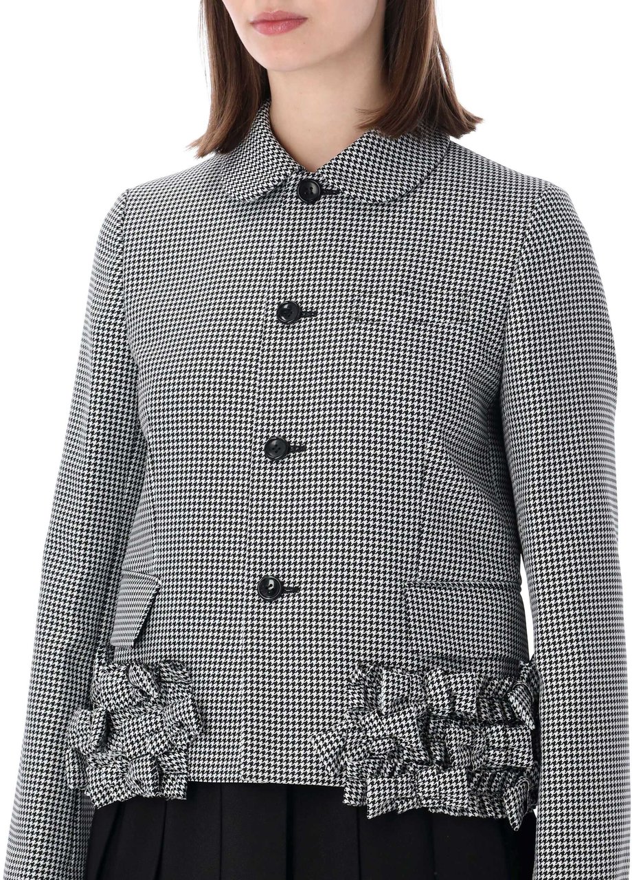 Comme des Garçons Gabardine Jacket Ruffle BlackWhite Divers