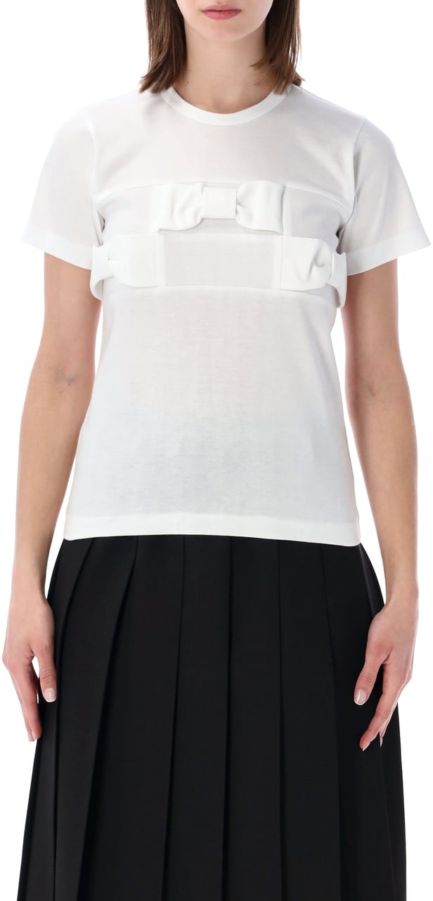 Comme des Garçons Tshirt Bow Bianco Wit