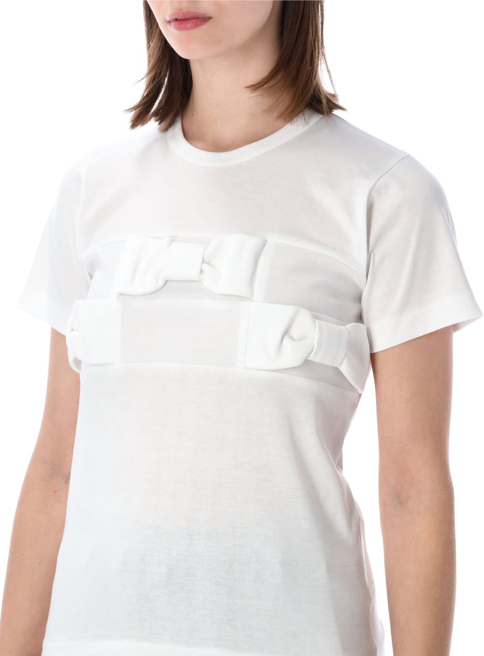 Comme des Garçons Tshirt Bow Bianco Wit