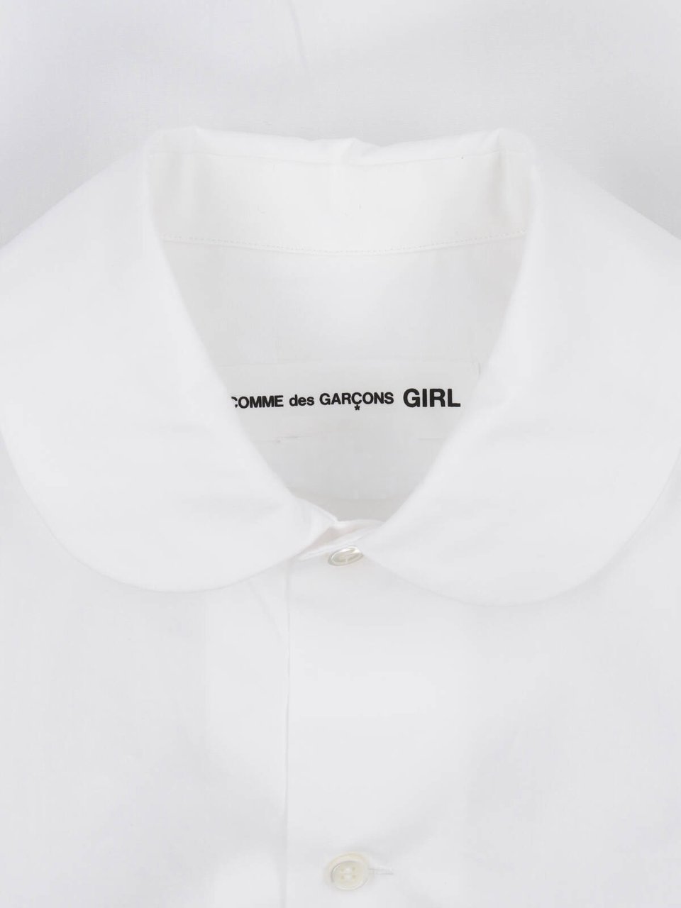 Comme des Garçons White Peter Pan Collar Pleated Shirt Wit