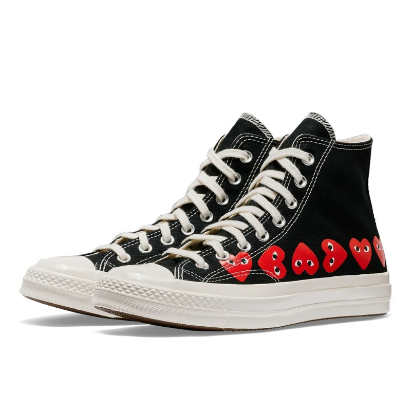 Comme des Garçons Converse Comme des Garçons Play Multi Red Heart Chuck Taylor All Star '70 High Zwart