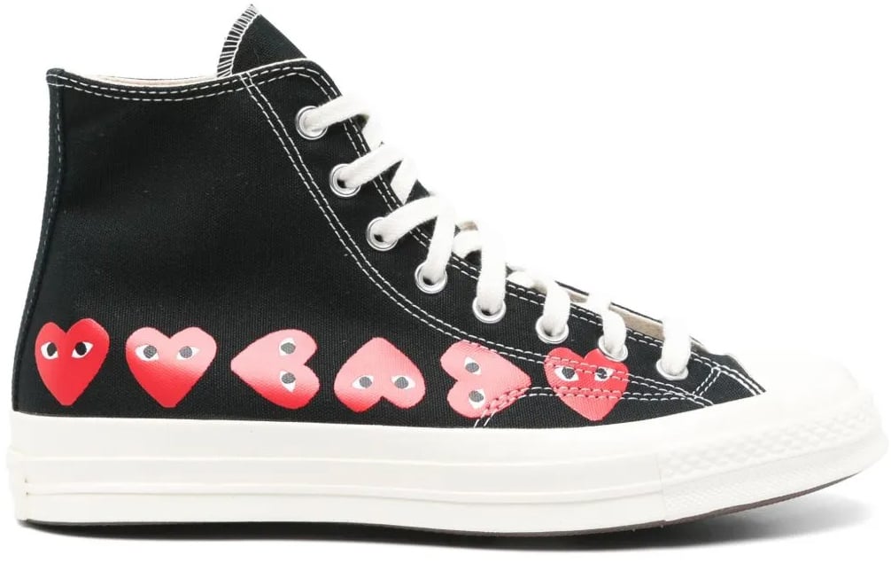 Comme des Garçons Comme Des Garçons Play X Converse Chuck 70 Hi Sneakers Zwart