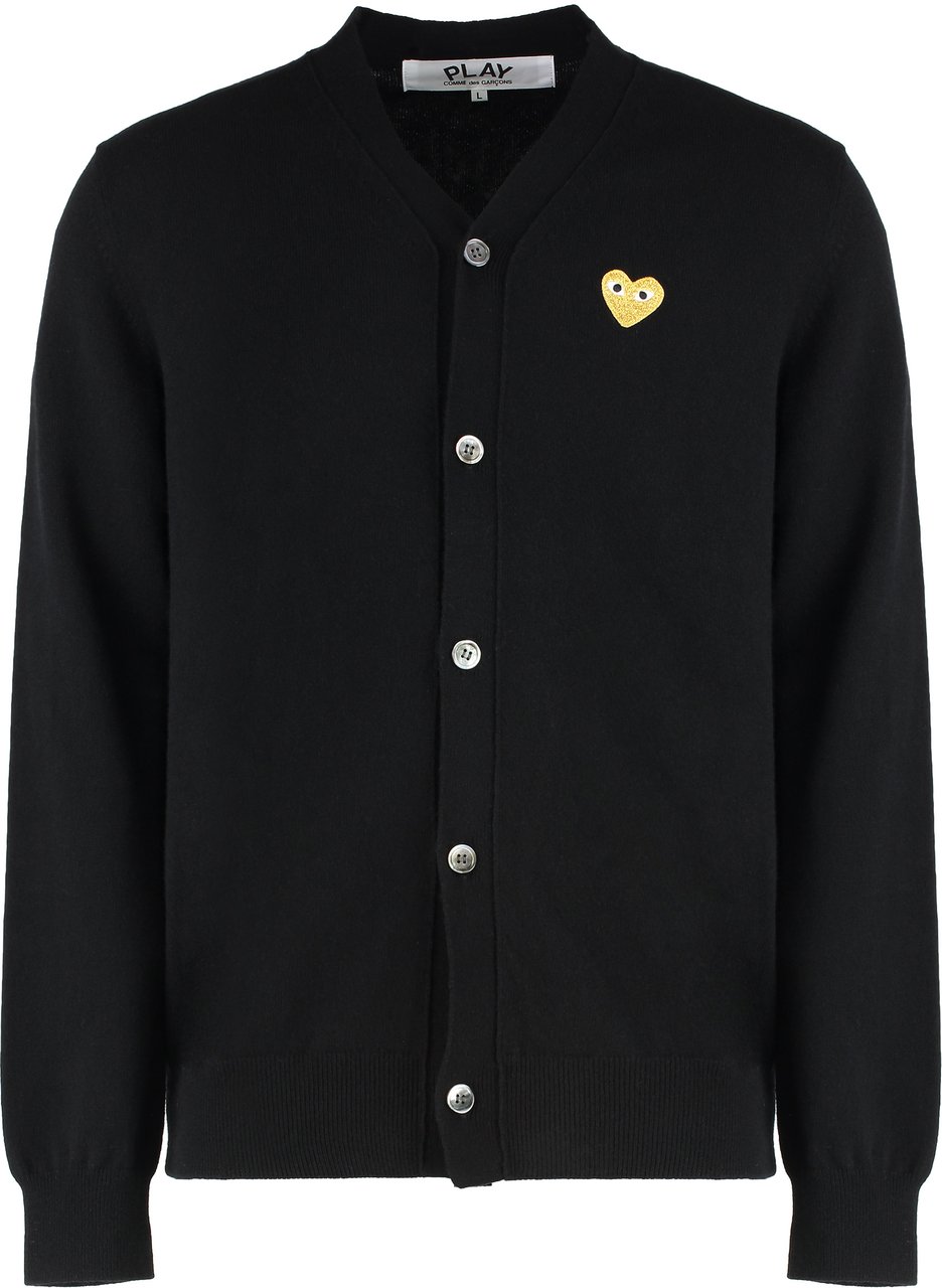 Comme des Garçons Wool cardigan Zwart