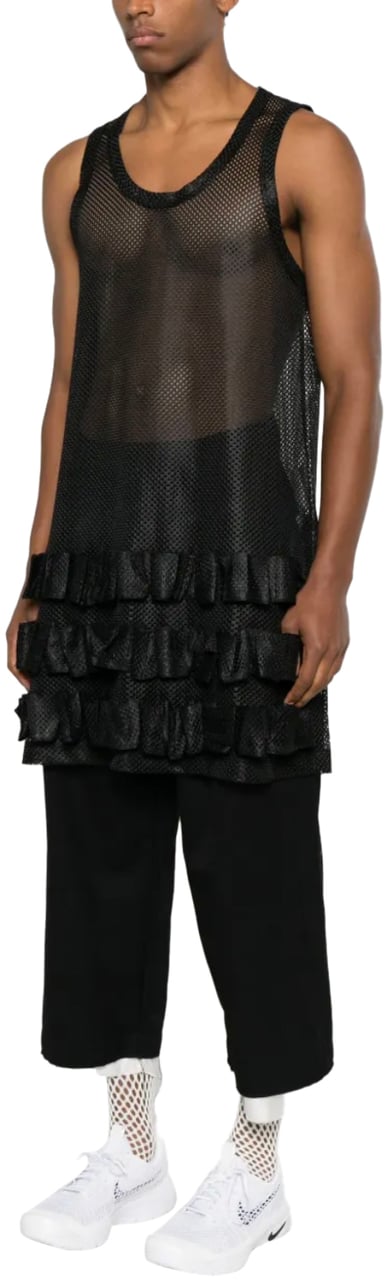 Comme des Garçons Ruffle Tanktop Black Zwart