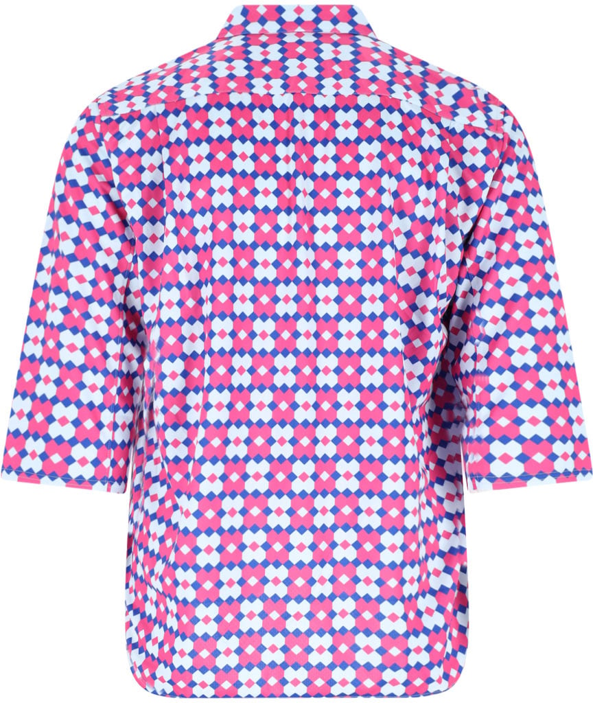Comme des Garçons Multicolor Geometric Print Short-Sleeve Shirt Roze