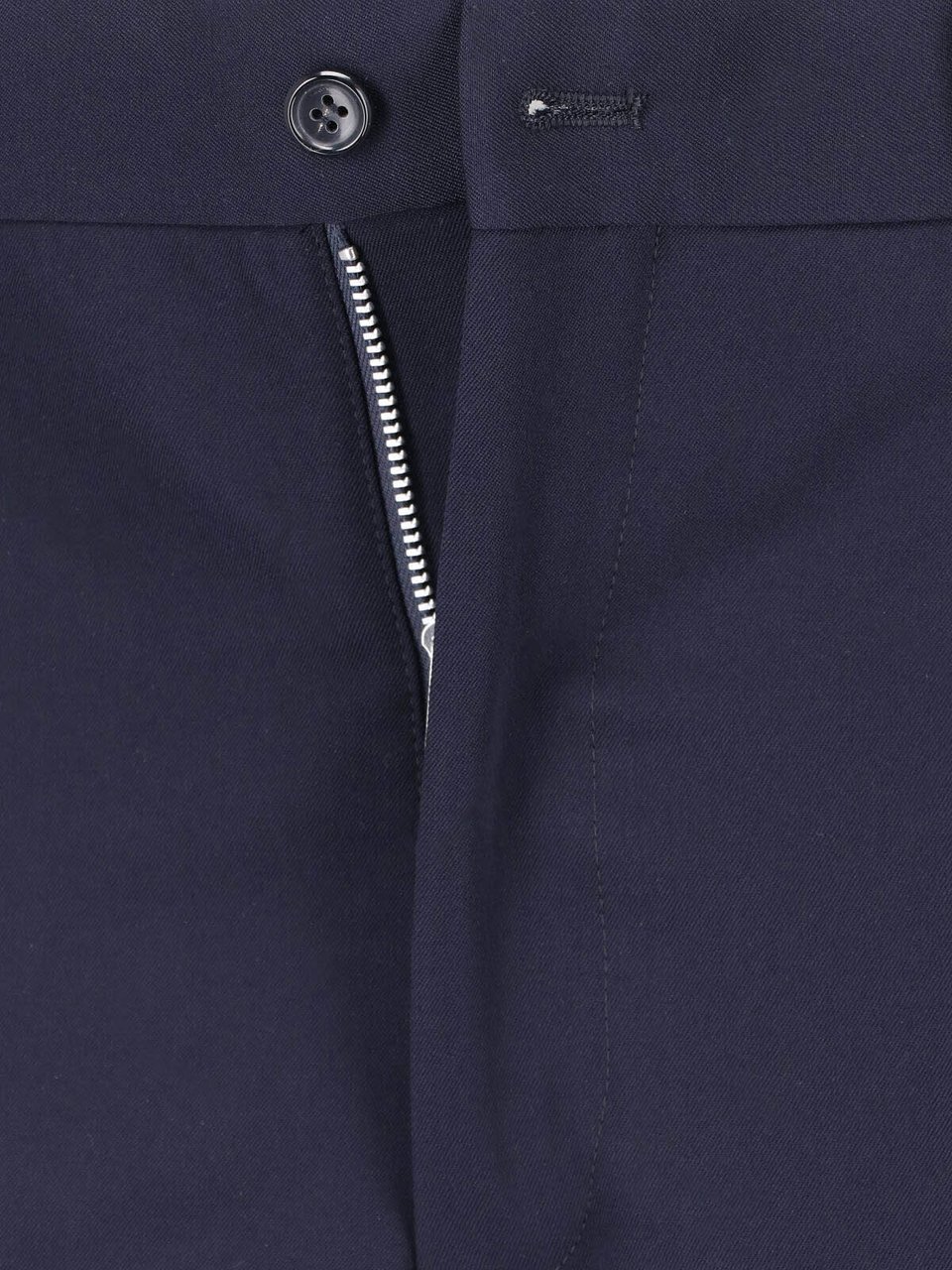 Comme des Garçons Blue Tailored Straight-Leg Wool Trousers Blauw