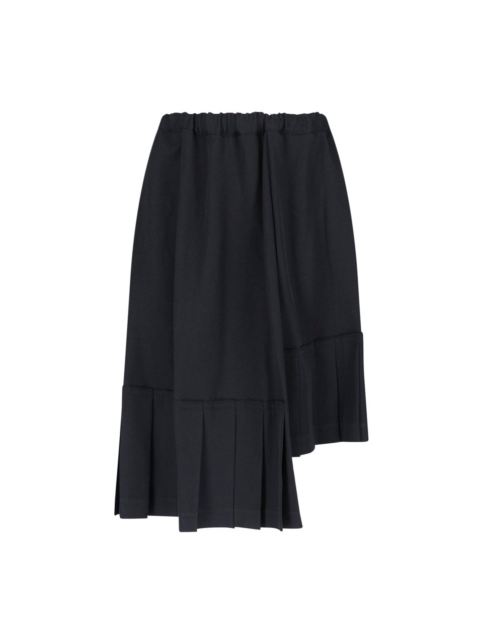 Comme des Garçons Black Asymmetrical Pleated Layered Skirt Zwart