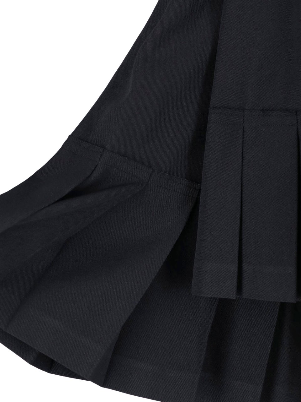 Comme des Garçons Black Asymmetrical Pleated Layered Skirt Zwart
