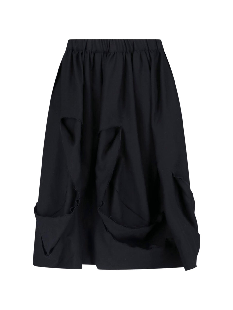 Comme des Garçons Black Gathered Draped Sculptural Skirt Zwart