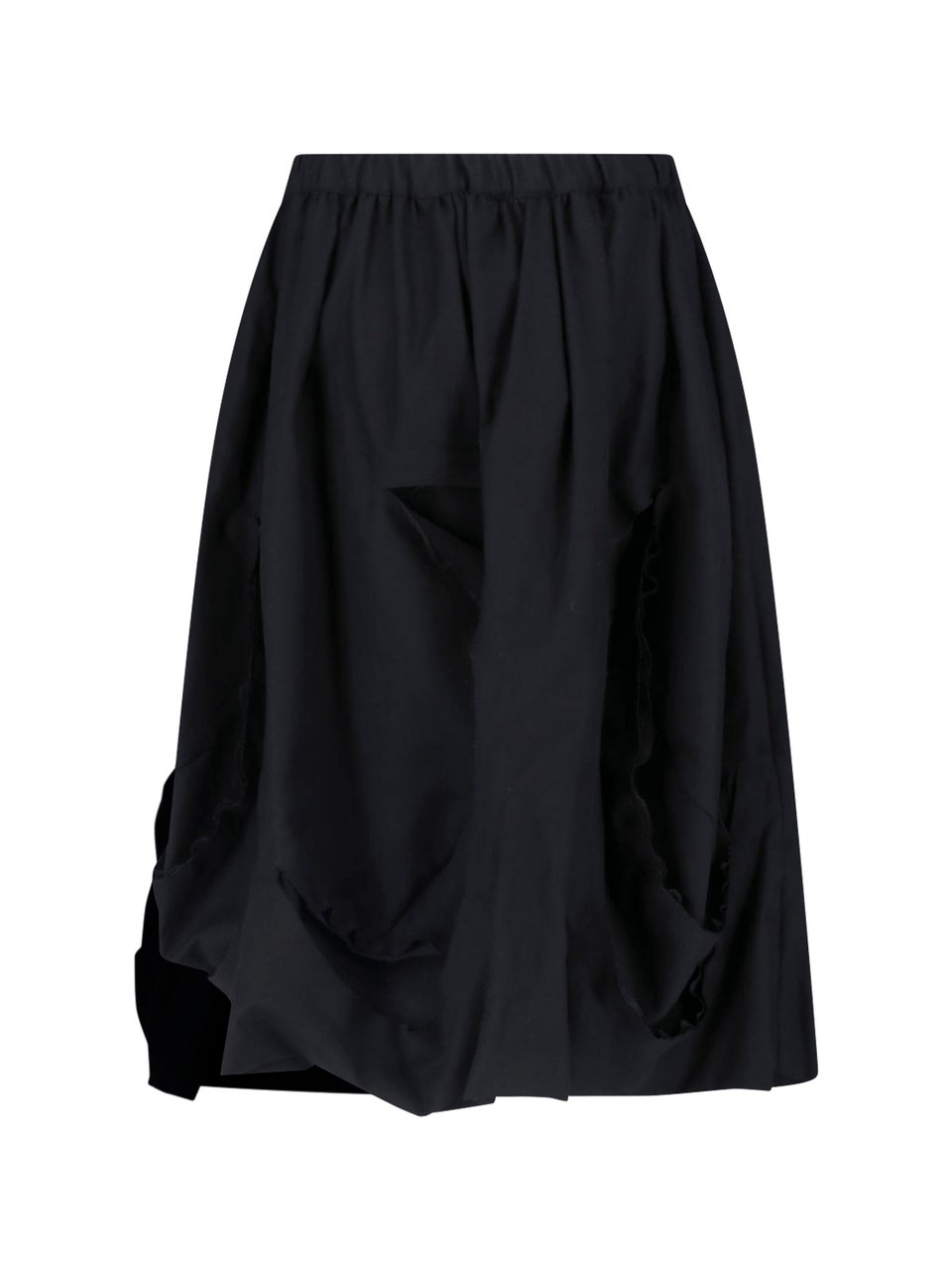 Comme des Garçons Black Gathered Draped Sculptural Skirt Zwart