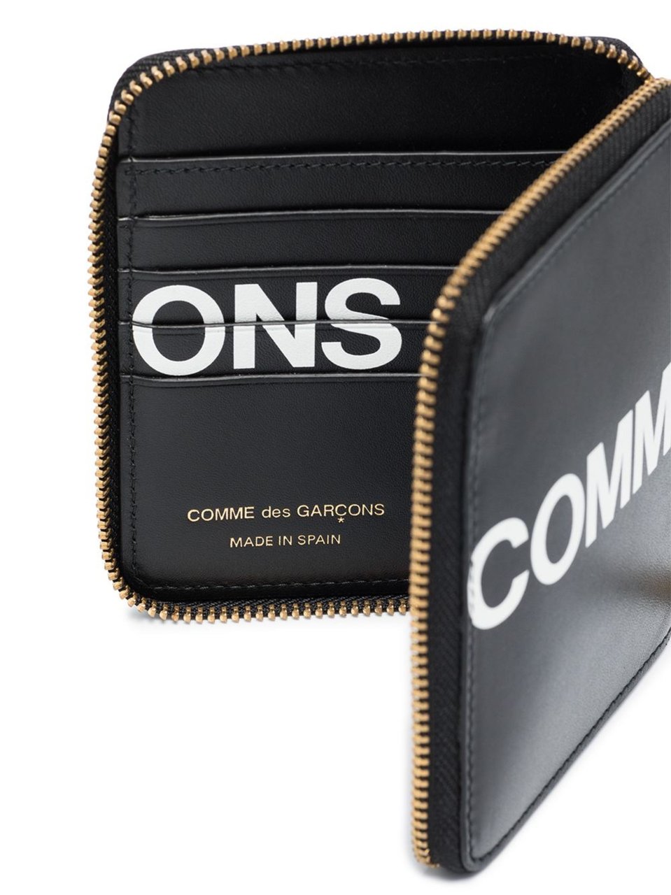 Comme des Garçons Black Logo Zip-Around Leather Wallet Zwart