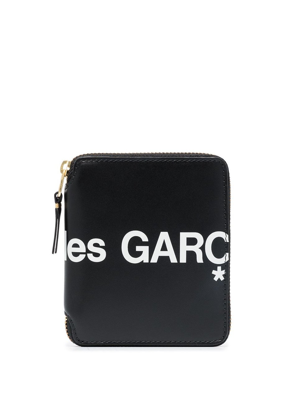 Comme des Garçons Black Logo Zip-Around Leather Wallet Zwart