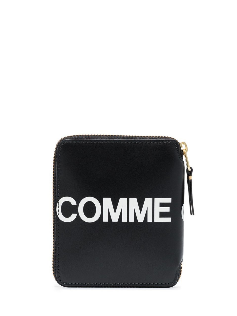 Comme des Garçons Black Logo Zip-Around Leather Wallet Zwart