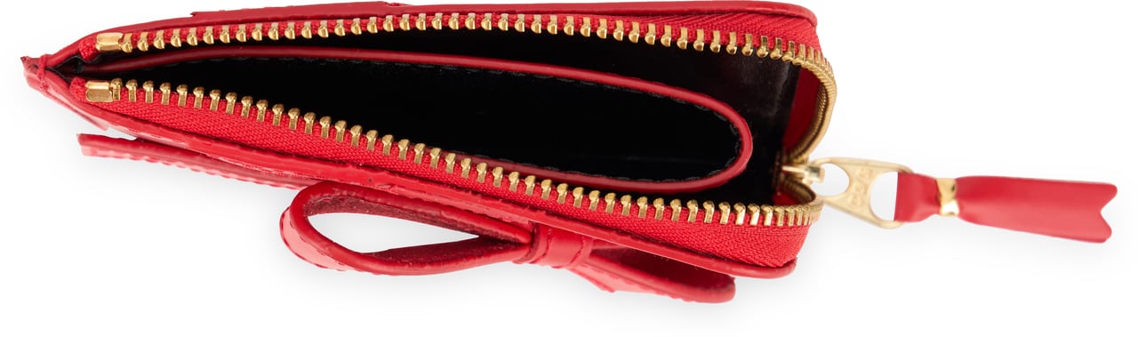 Comme des Garçons Leather wallet with bow Rood