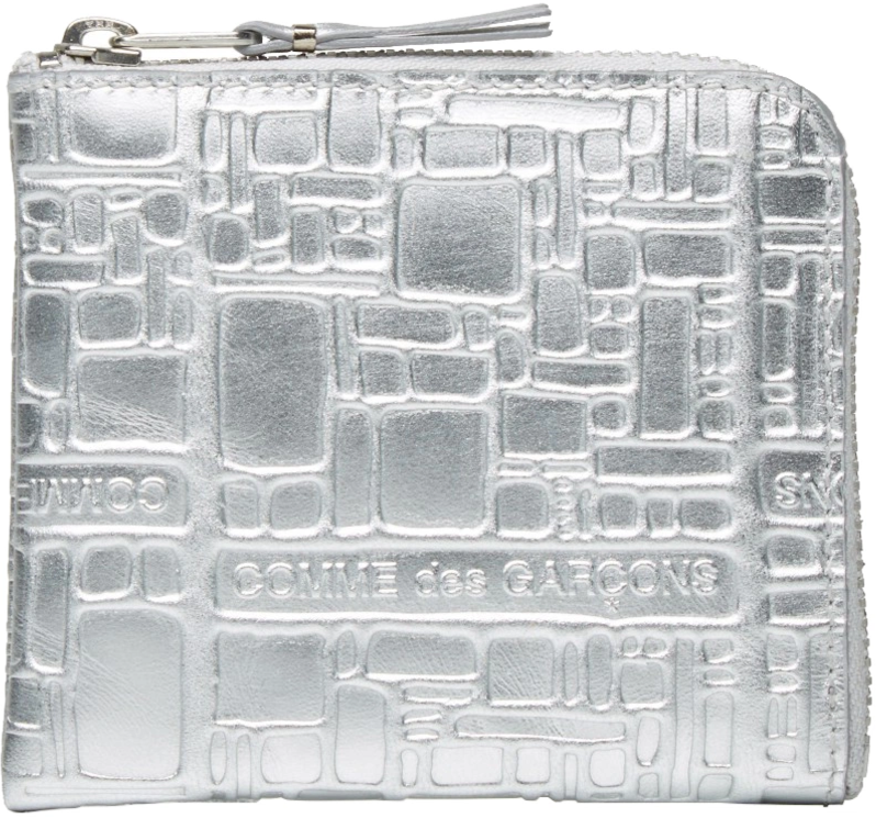 Comme des Garçons Wallet Logotype Silver Zilver