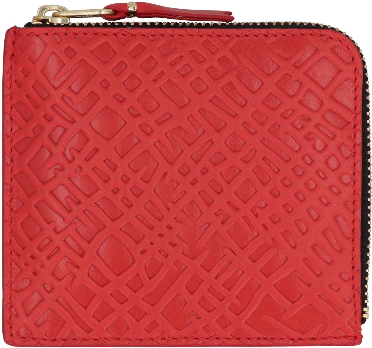 Comme des Garçons Leather zipped coin purse Rood