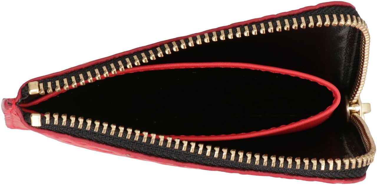 Comme des Garçons Leather zipped coin purse Rood