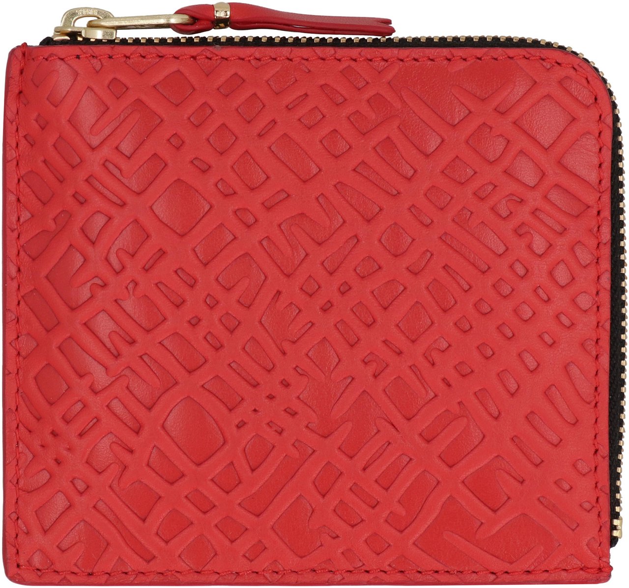 Comme des Garçons Leather zipped coin purse Rood