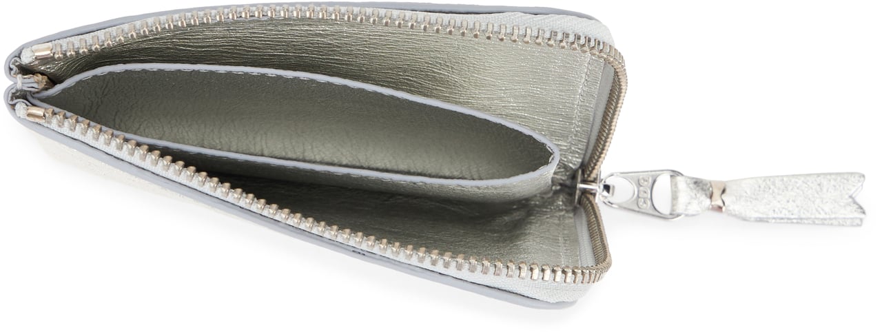 Comme des Garçons Compact wallet with zipper Zilver